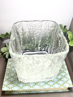 Vintage MCM Hoya Glacier Ice Bucket Textured Glass